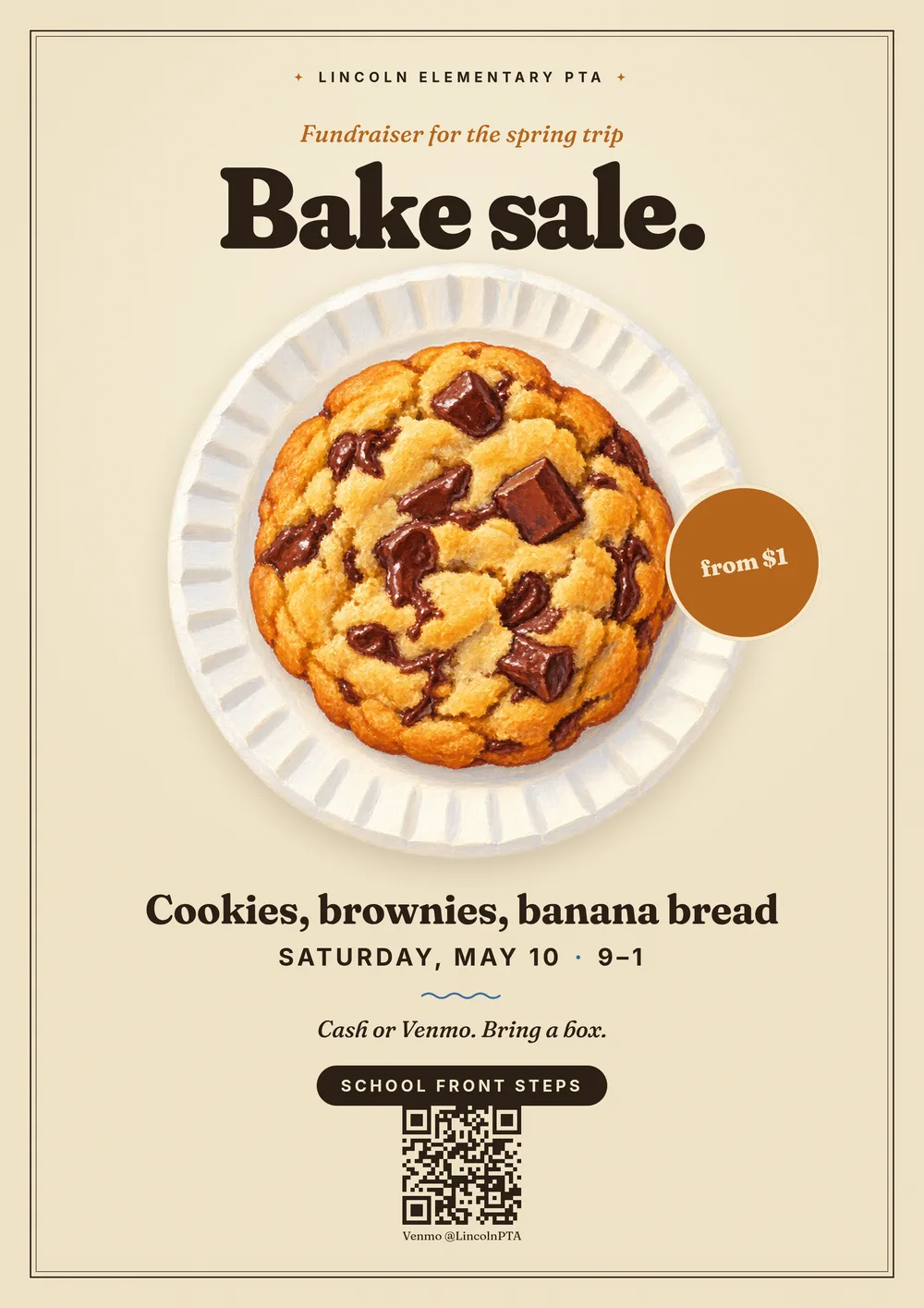 A bake sale poster, done in a lunch break. — The Folksy