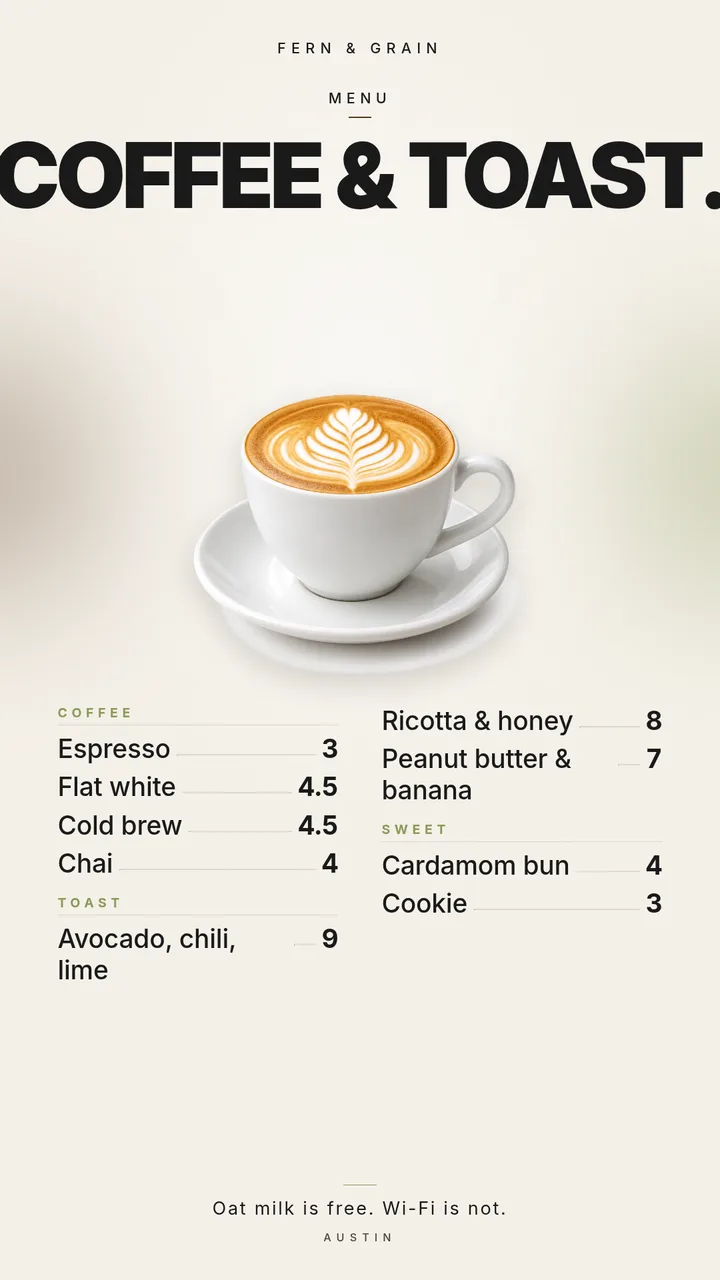 A menu template that is already a menu. — Story
