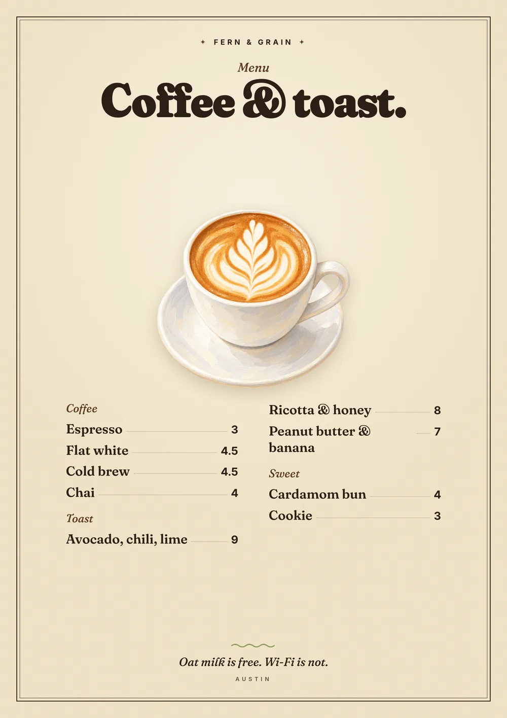 A menu template that is already a menu. — The Folksy