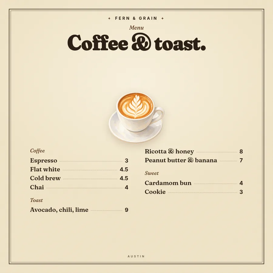A menu template that is already a menu. — Square
