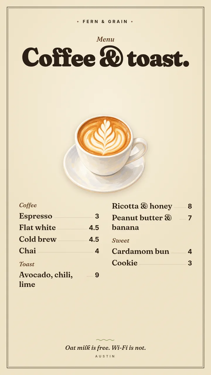 A menu template that is already a menu. — Story