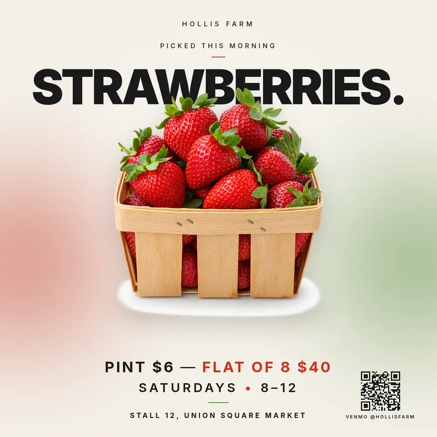 A farmers market sign that says the price.
