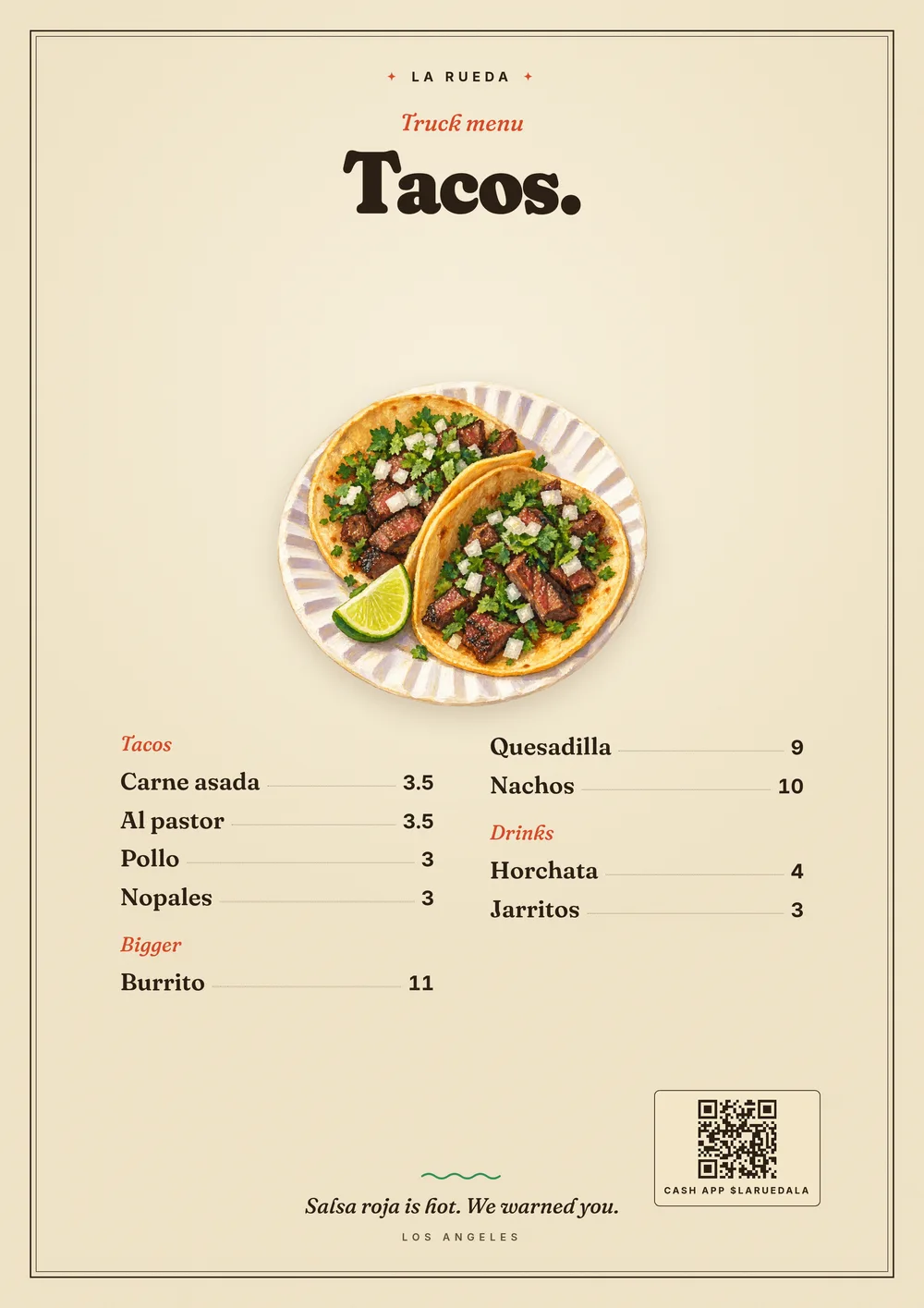 A food truck menu template you read from the line. — The Folksy
