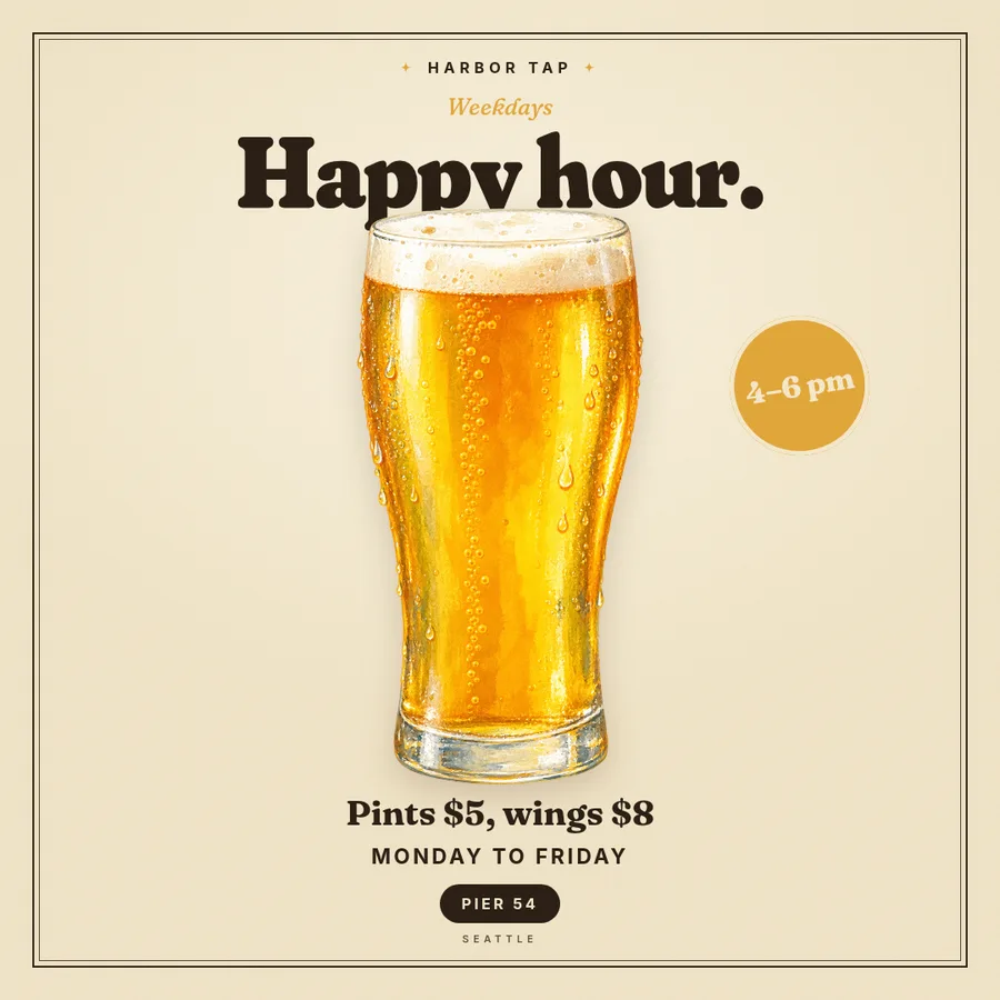A happy hour flyer that fits in the window. — Square