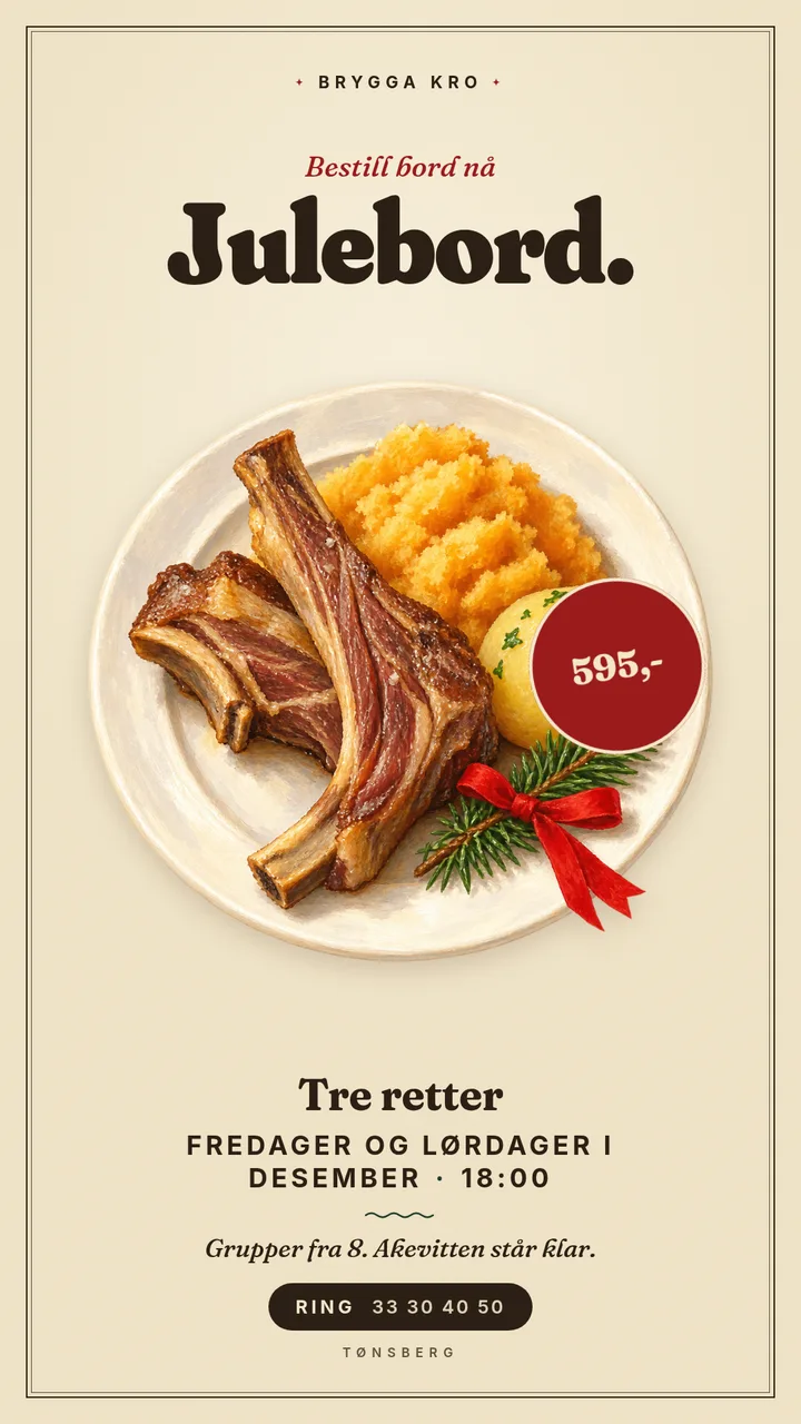 Christmas dinner, booked by October. — Story