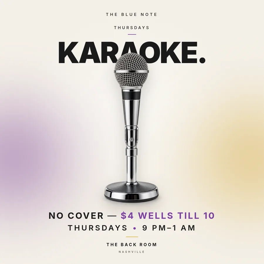 A karaoke flyer that is not purple neon.
