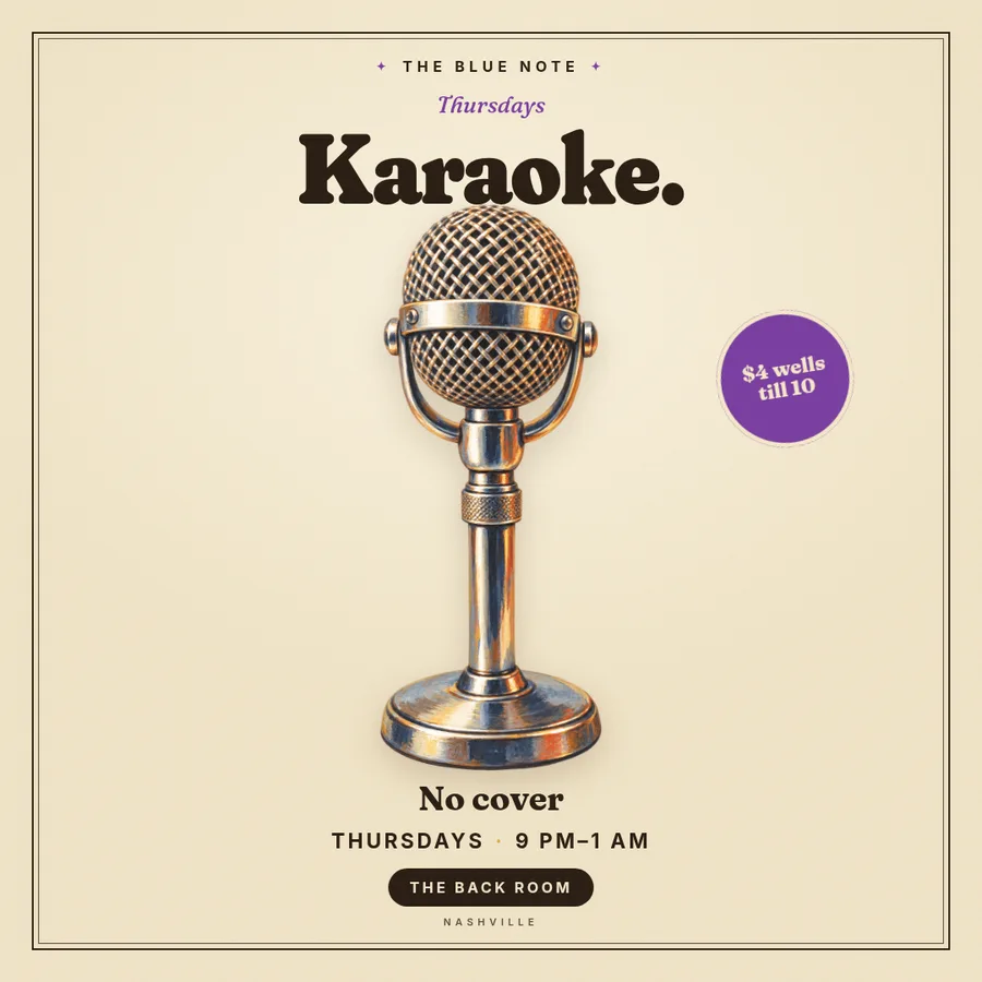 A karaoke flyer that is not purple neon. — Square