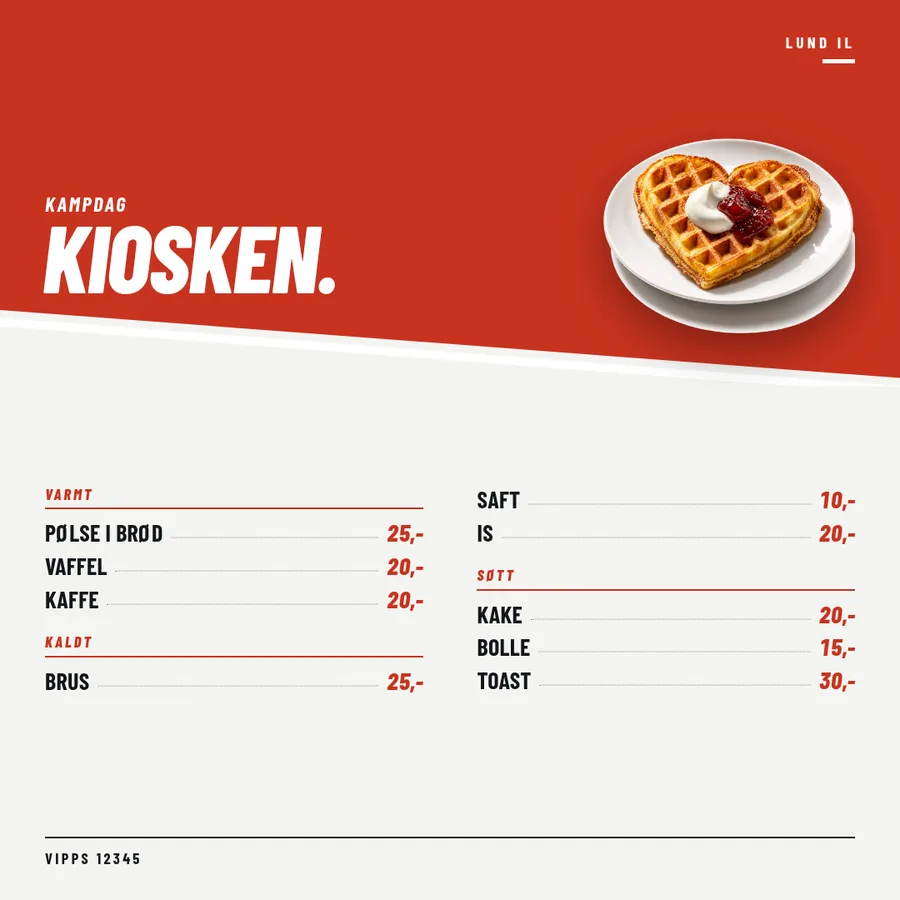 En Vipps-plakat folk kan lese fra køen.