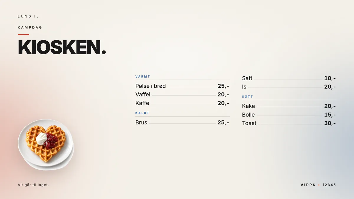A price list template people can read from the queue. — Screen 16:9