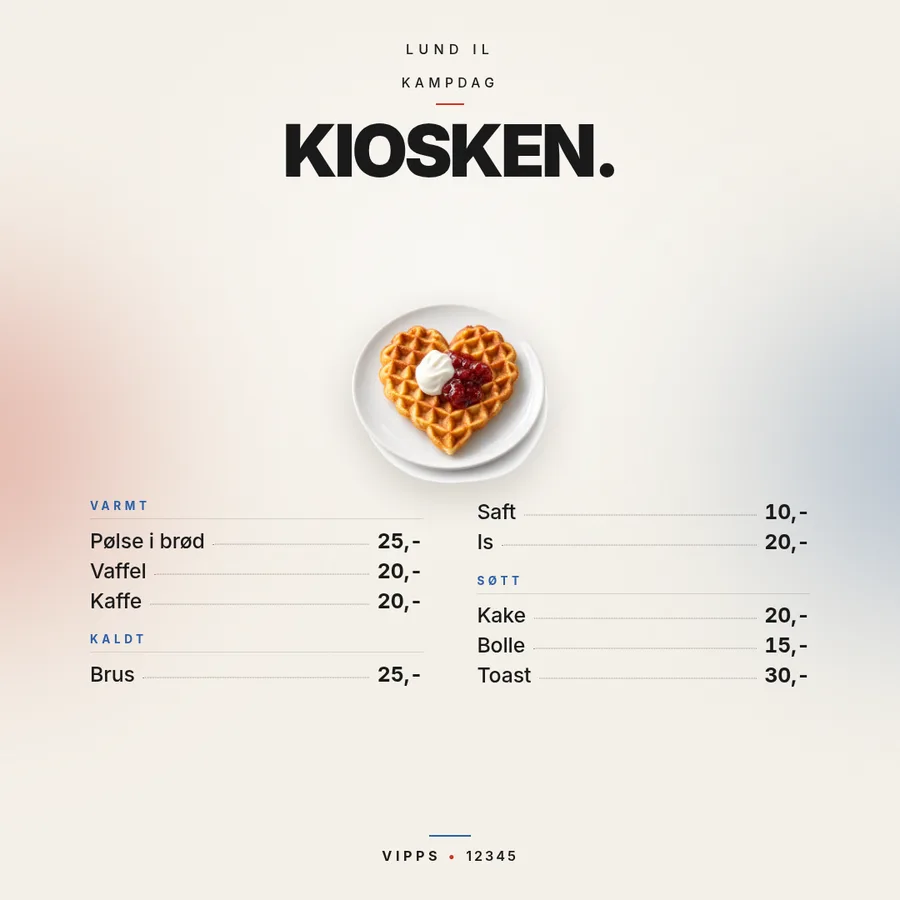 A price list template people can read from the queue.