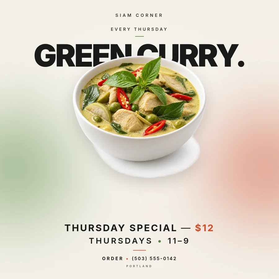 A weekly special, said once.